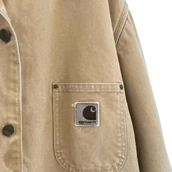 Vintage 90s Carhartt Blanket Lined Chore Coat Work Jacket Made in USA | Size XL - Picture 7 of 11